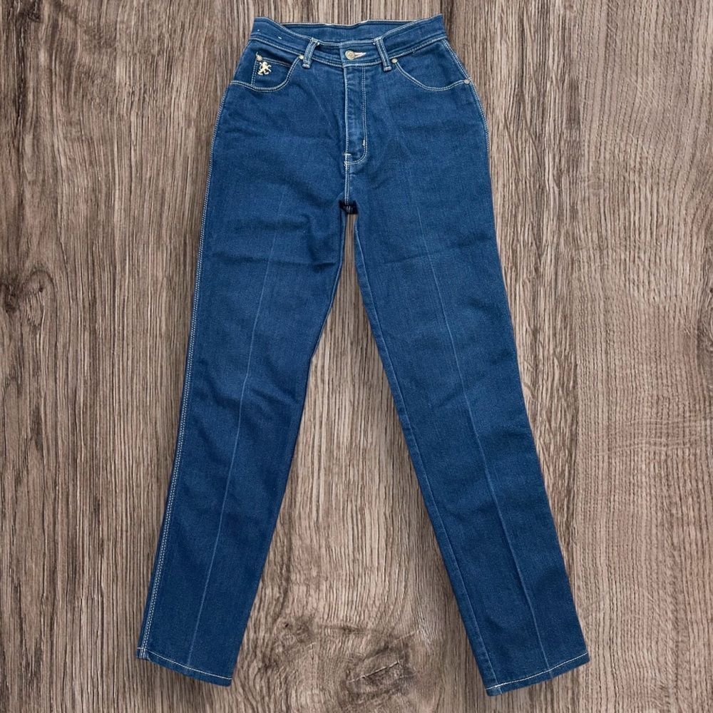 Braxton High Waist Mom Jeans Slim Tapered Leg Blue Denim Juniors 9